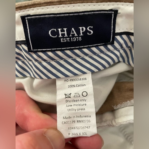 Chaps Tan/Brown Corduroy Men’s Pants Size 34W X 30L - Picture 3 of 4